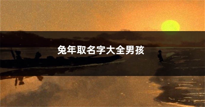 兔年取名字大全男孩
