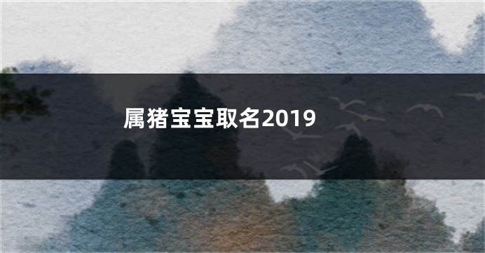 属猪宝宝取名2019