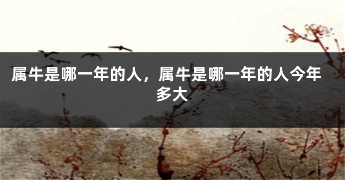 属牛是哪一年的人，属牛是哪一年的人今年多大