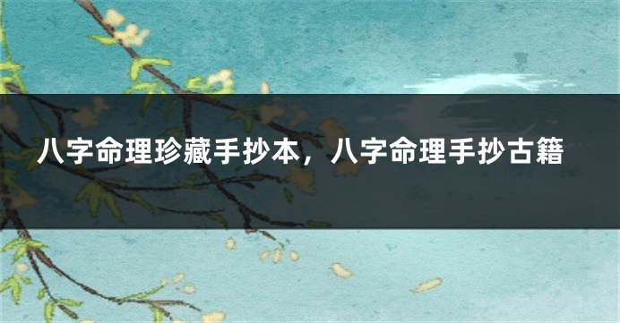 八字命理珍藏手抄本，八字命理手抄古籍