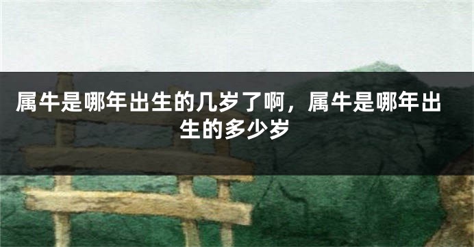 属牛是哪年出生的几岁了啊，属牛是哪年出生的多少岁