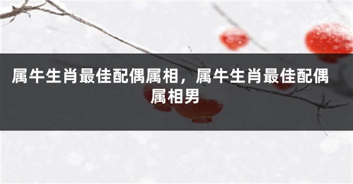 属牛生肖最佳配偶属相，属牛生肖最佳配偶属相男