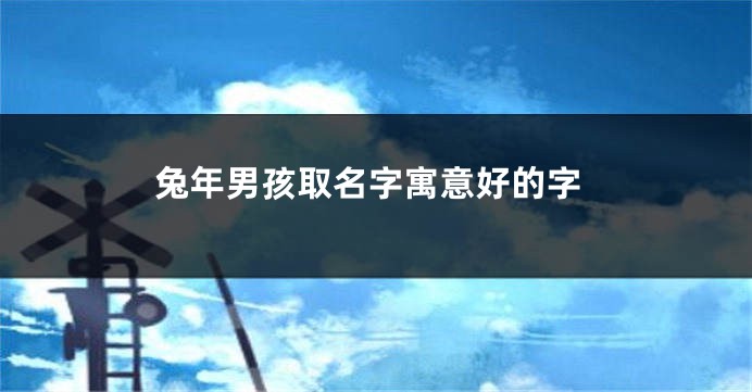 兔年男孩取名字寓意好的字