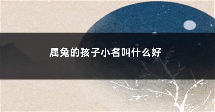 属兔的孩子小名叫什么好