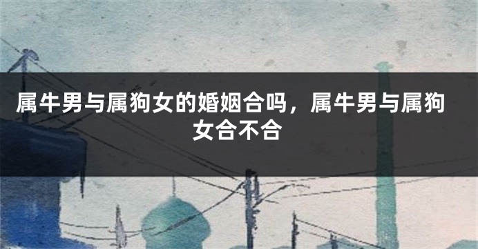 属牛男与属狗女的婚姻合吗，属牛男与属狗女合不合
