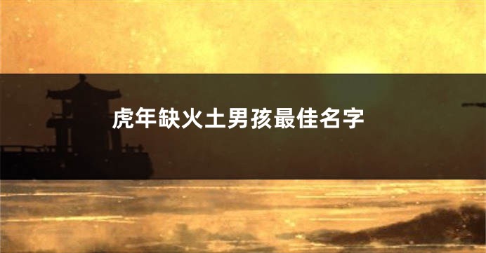 虎年缺火土男孩最佳名字