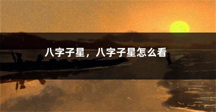 八字子星，八字子星怎么看