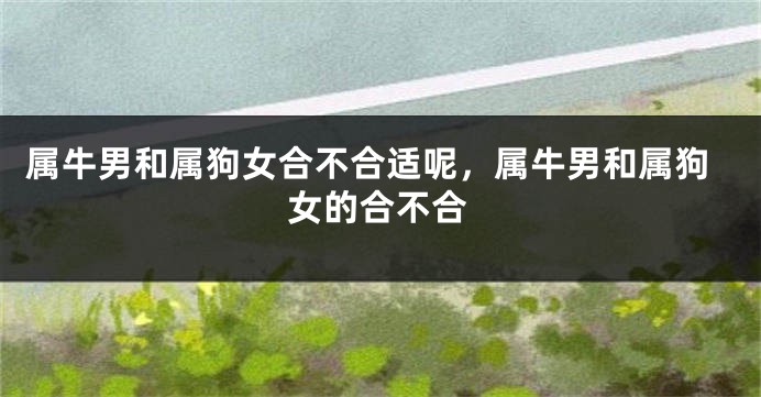 属牛男和属狗女合不合适呢，属牛男和属狗女的合不合