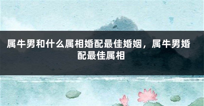 属牛男和什么属相婚配最佳婚姻，属牛男婚配最佳属相