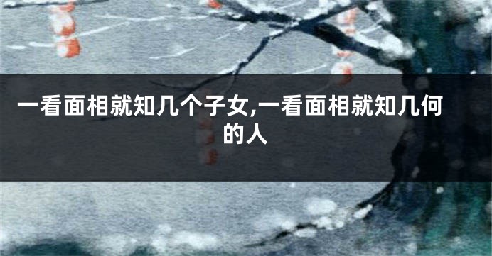 一看面相就知几个子女,一看面相就知几何的人