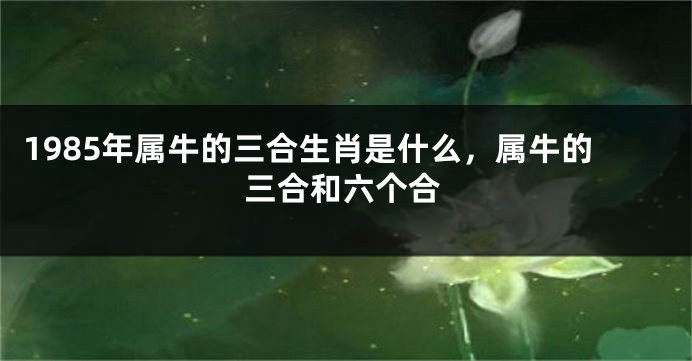1985年属牛的三合生肖是什么，属牛的三合和六个合