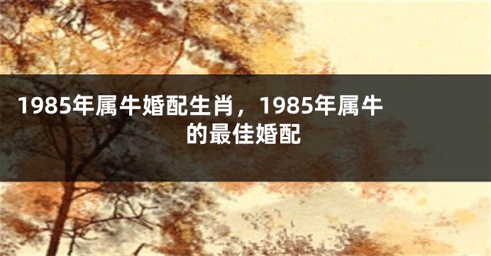 1985年属牛婚配生肖，1985年属牛的最佳婚配