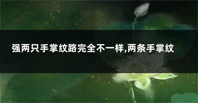 强两只手掌纹路完全不一样,两条手掌纹