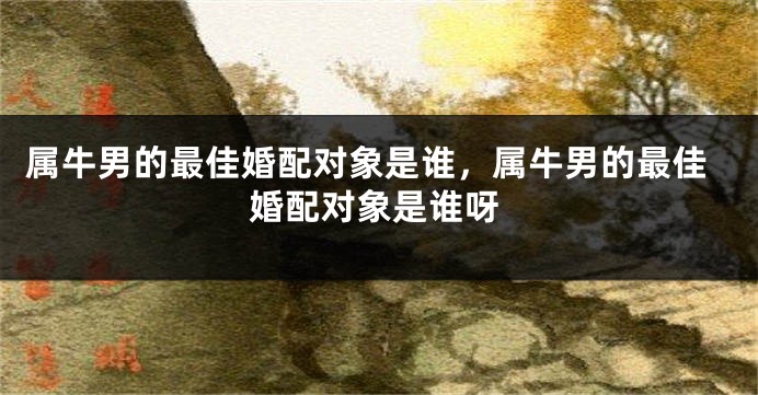 属牛男的最佳婚配对象是谁，属牛男的最佳婚配对象是谁呀