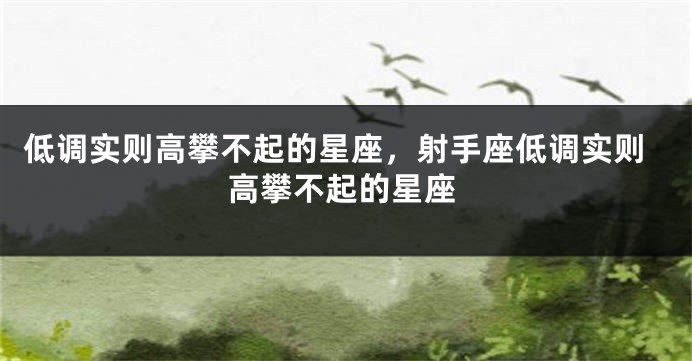 低调实则高攀不起的星座,射手座低调实则高攀不起的星座
