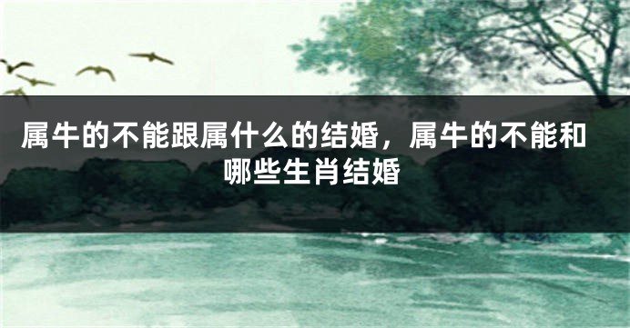 属牛的不能跟属什么的结婚，属牛的不能和哪些生肖结婚