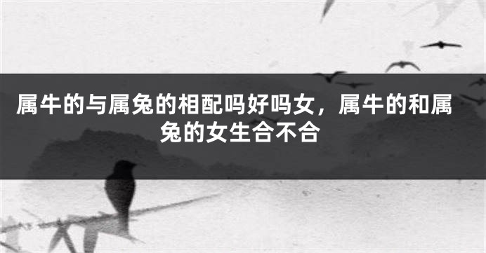 属牛的与属兔的相配吗好吗女，属牛的和属兔的女生合不合