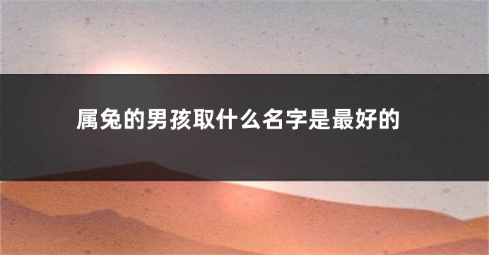 属兔的男孩取什么名字是最好的