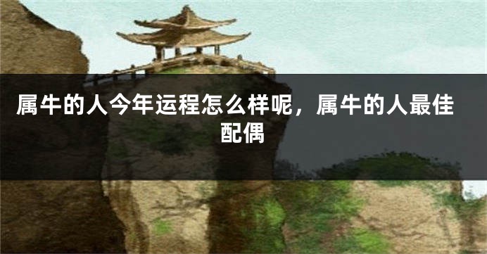 属牛的人今年运程怎么样呢，属牛的人最佳配偶