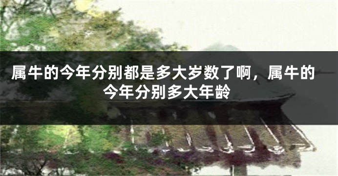 属牛的今年分别都是多大岁数了啊，属牛的今年分别多大年龄