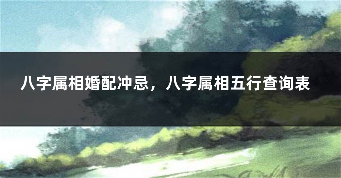 八字属相婚配冲忌，八字属相五行查询表