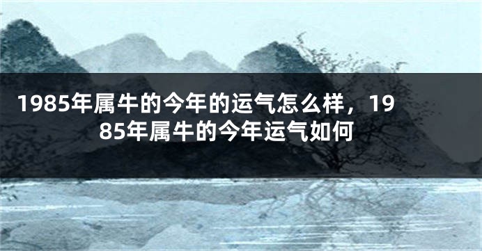 1985年属牛的今年的运气怎么样，1985年属牛的今年运气如何