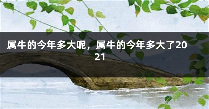 属牛的今年多大呢，属牛的今年多大了2021