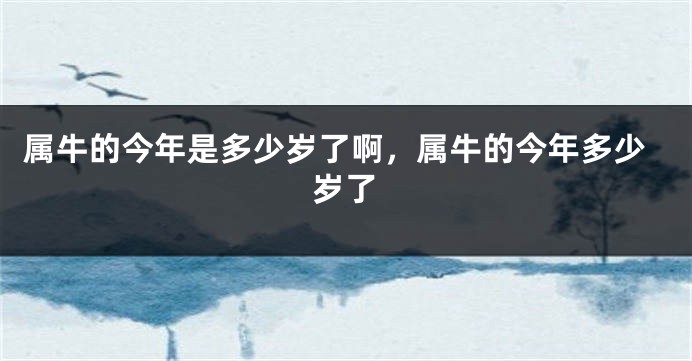 属牛的今年是多少岁了啊，属牛的今年多少岁了