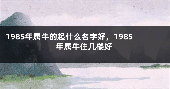 1985年属牛的起什么名字好，1985年属牛住几楼好