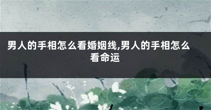 男人的手相怎么看婚姻线,男人的手相怎么看命运