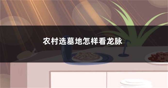 农村选墓地怎样看龙脉