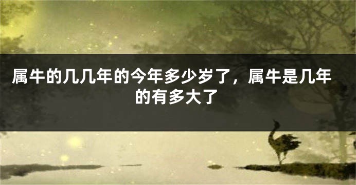 属牛的几几年的今年多少岁了，属牛是几年的有多大了