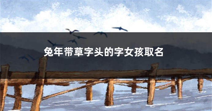 兔年带草字头的字女孩取名
