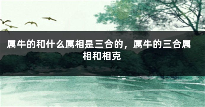 属牛的和什么属相是三合的，属牛的三合属相和相克