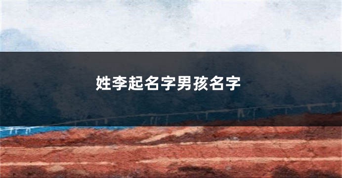 姓李起名字男孩名字