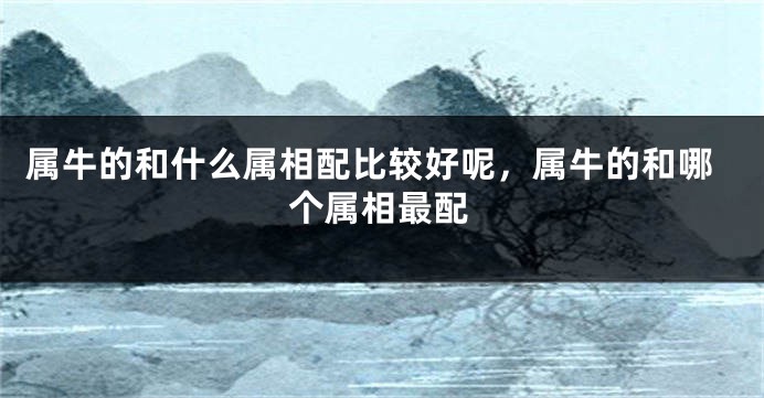 属牛的和什么属相配比较好呢，属牛的和哪个属相最配