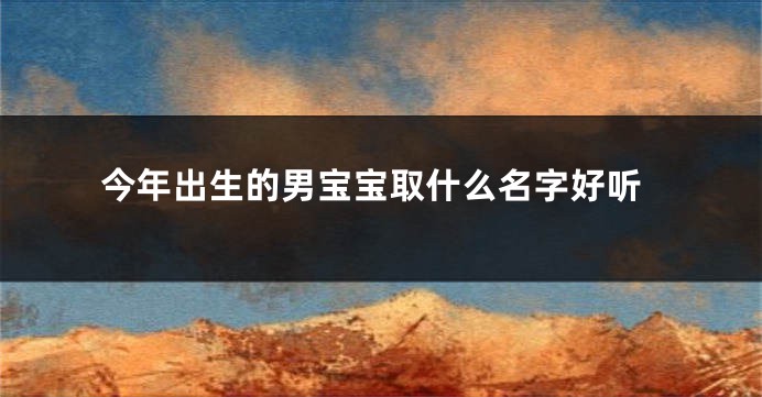 今年出生的男宝宝取什么名字好听