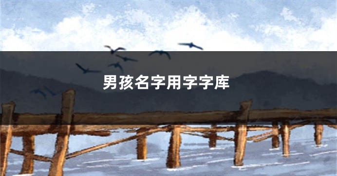 男孩名字用字字库