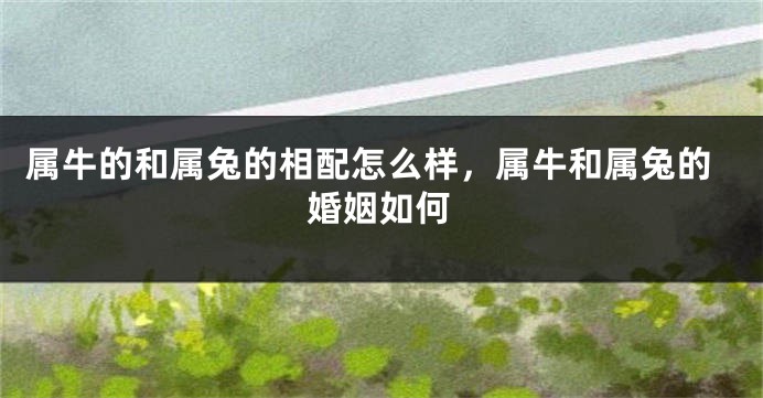 属牛的和属兔的相配怎么样，属牛和属兔的婚姻如何