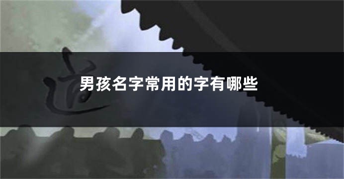 男孩名字常用的字有哪些