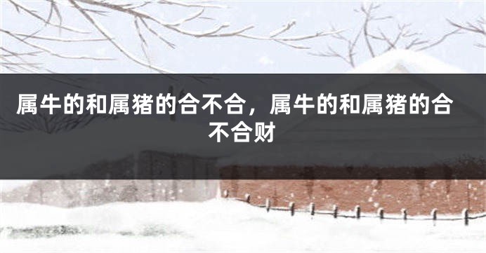 属牛的和属猪的合不合，属牛的和属猪的合不合财