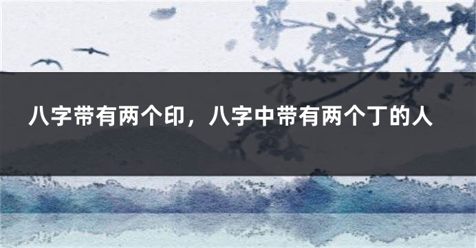 八字带有两个印，八字中带有两个丁的人