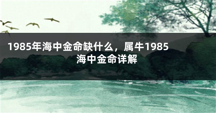 1985年海中金命缺什么，属牛1985海中金命详解