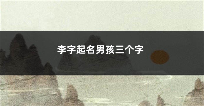 李字起名男孩三个字