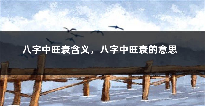 八字中旺衰含义，八字中旺衰的意思