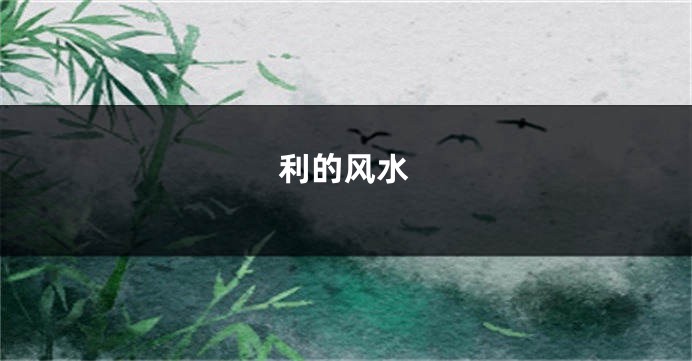 利的风水