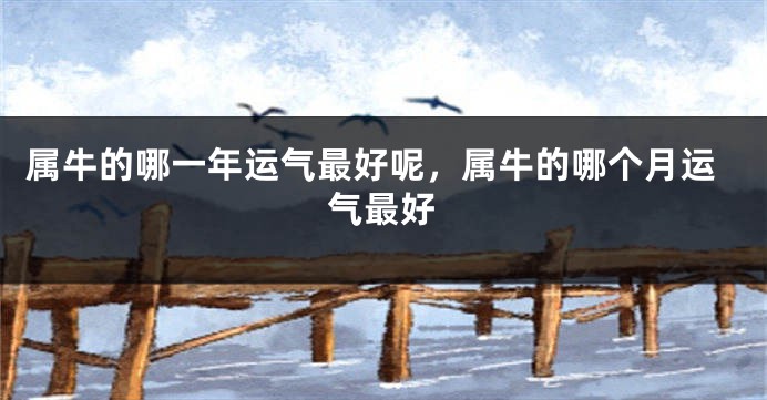 属牛的哪一年运气最好呢，属牛的哪个月运气最好