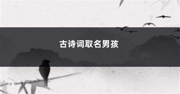 古诗词取名男孩