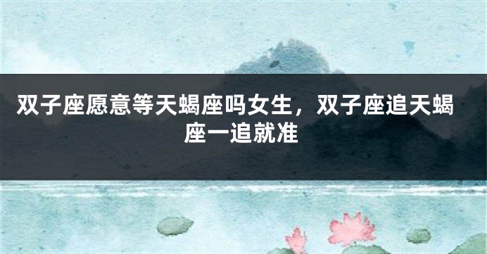 双子座愿意等天蝎座吗女生，双子座追天蝎座一追就准