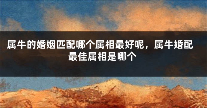 属牛的婚姻匹配哪个属相最好呢，属牛婚配最佳属相是哪个